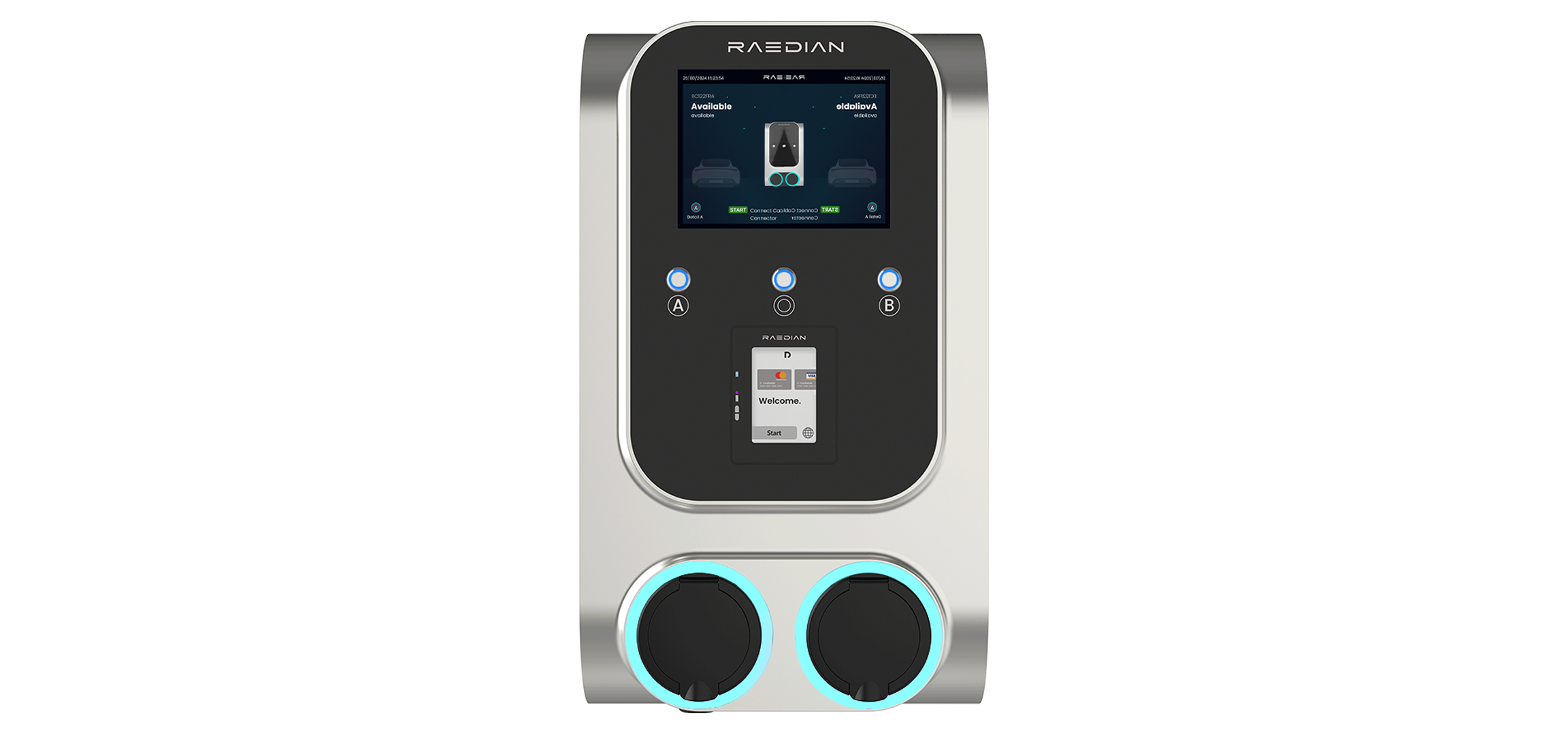 Raedian Gemini Pro 2x22 kW Wallbox MID (optional Eichrechtskonformität)