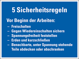 Catu Hinweisschild "5 Sicherheitsregeln"
