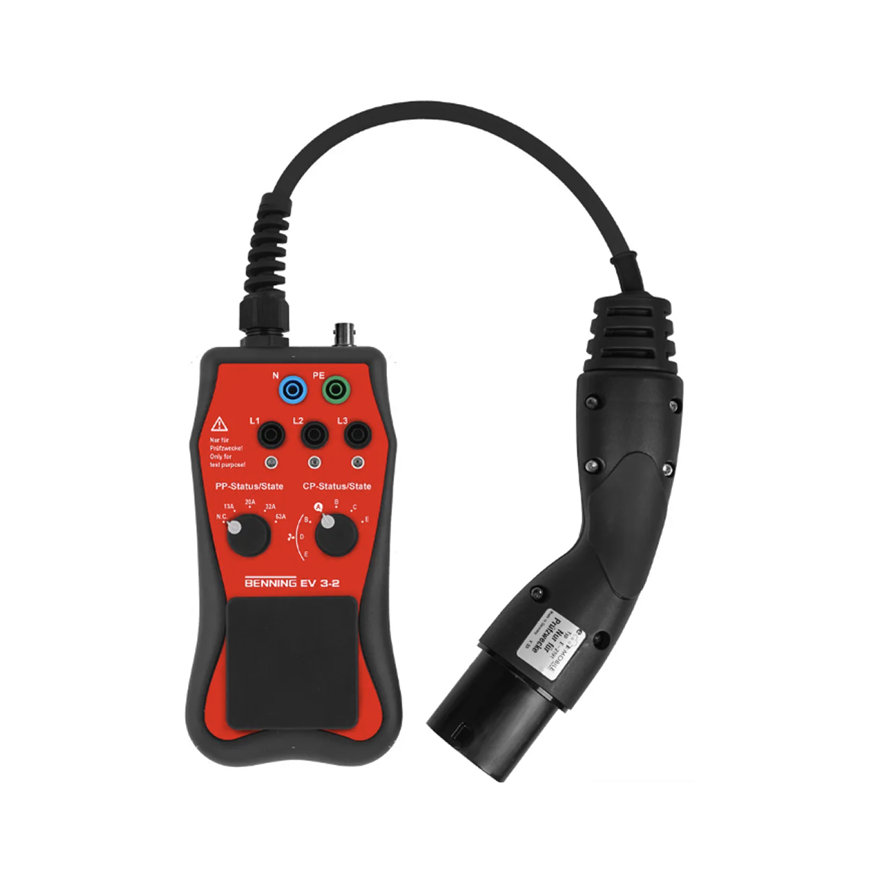 BENNING EV 3-2+ Wallboxtester & Messadapter für EV-Ladesäulen der Betriebsart 3 mit Typ-2-Stecker